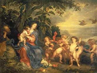 Le repos pendant la fuite en Égypte (Vierge avec des perdrix) début des années 1630